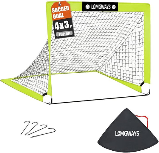 Soccer Goal – Foldable Frame Net for Kids + Youth – Indoor + Outdoor Soccer Goal with Carry Bag – Easy Setup – Multiple Sizes for Practice & Games