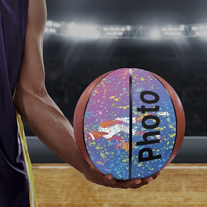 Personalized Basketball Leather Basketball Custom Basketball with Your Personalized Pictures Text Sports Equipment