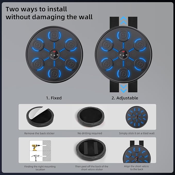 Second Generation Music Boxing Machine with Boxing Gloves, Boxing Machine Wall Mounted Music, Smart Bluetooth Music Boxing Trainer with Gloves, Music Boxing Machine for Adults, Home, Indoor and Gym