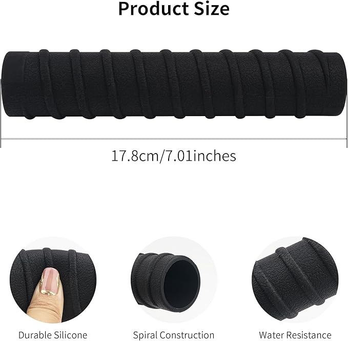 Kayak Paddle Grips, No-Slip Silicone Grips, Blister Prevention, Kayaking Accessories for Take-Apart Paddle (Diameter 1.18 Inches)