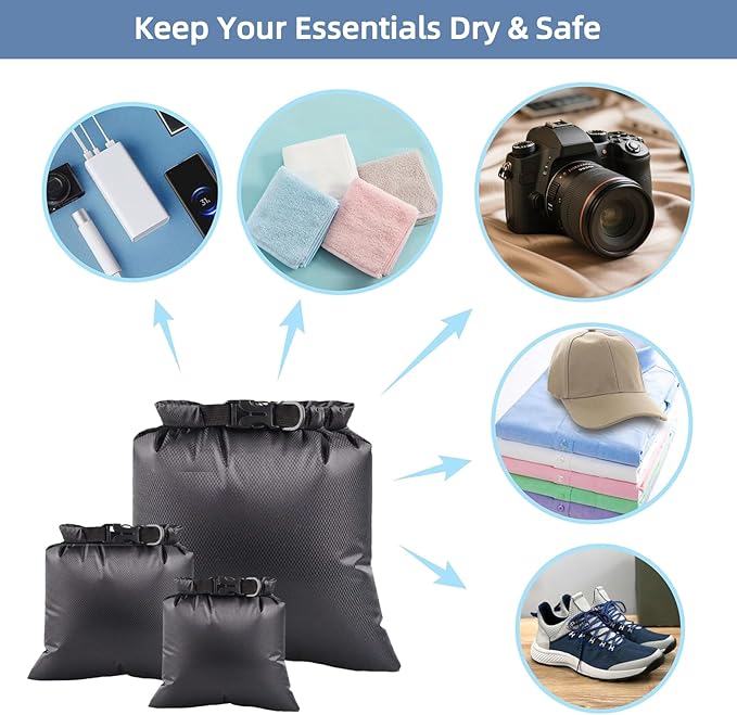 6PCS Dry Bags Waterproof, Lightweight Dry Bags for Kayaking Waterproof，Outdoor Waterproof Bag for Kayaking Hiking Boating Camping