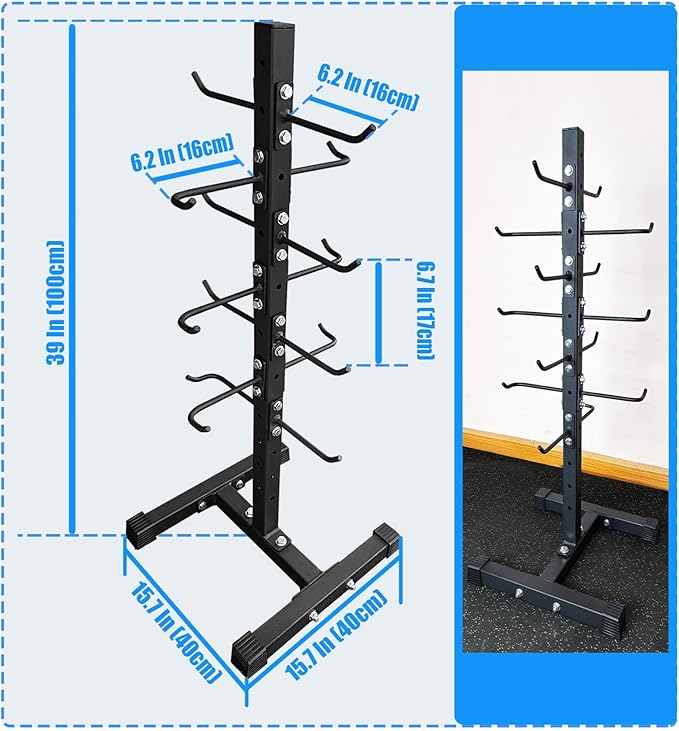 Cable Attachment Rack for Lat Pull Down Bar, Heavy Duty Steel Lat Bar Organizer, Gym Storage Rack for LAT Pulldown Attachments