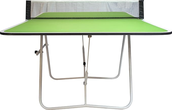 Butterfly Family Mini Ping Pong Table | 1 Piece Portable Ping Pong Table for Tailgating Games | 2ft Height | Great Ping Pong Table for Small Kids | Adjust Angles for Slower Play, Green (TFAMGN)