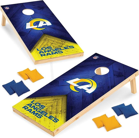 Wild Sports NFL Football 2' x 4' Regulation Size Solid Wood Cornhole Set with Direct Print HD Team Graphics Great Gift for Any Football Fan! Bean Bag Toss Family Outdoor Game