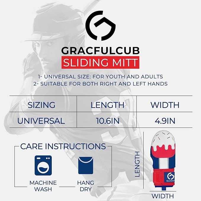 Gracfulcub Baseball Sliding Mitt, Baseball Glove Softball Guard, Ergonomic Design Protecting Fingers for Basic Base Running