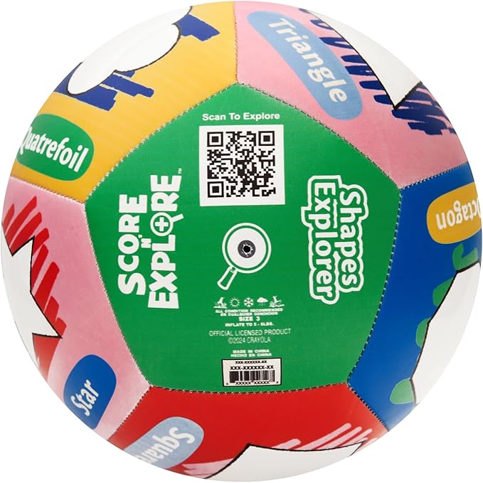 Crayola Score N’ Explore Officially Licensed 5” Color Ball, Interactive Coloring Soccer Ball for Kids, Fun Learning Toy Activity Ball