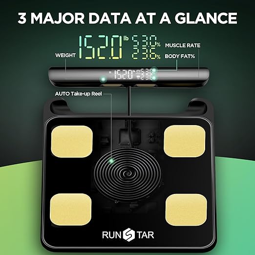 RunStar Smart Scale for Body Weight FSA&HSA Eligible, 8-Electrode Digital Bathroom Scale with BMI, Body Fat Percentage & Muscle Mass to 28 Body Composition and Printable Body Analysis Report