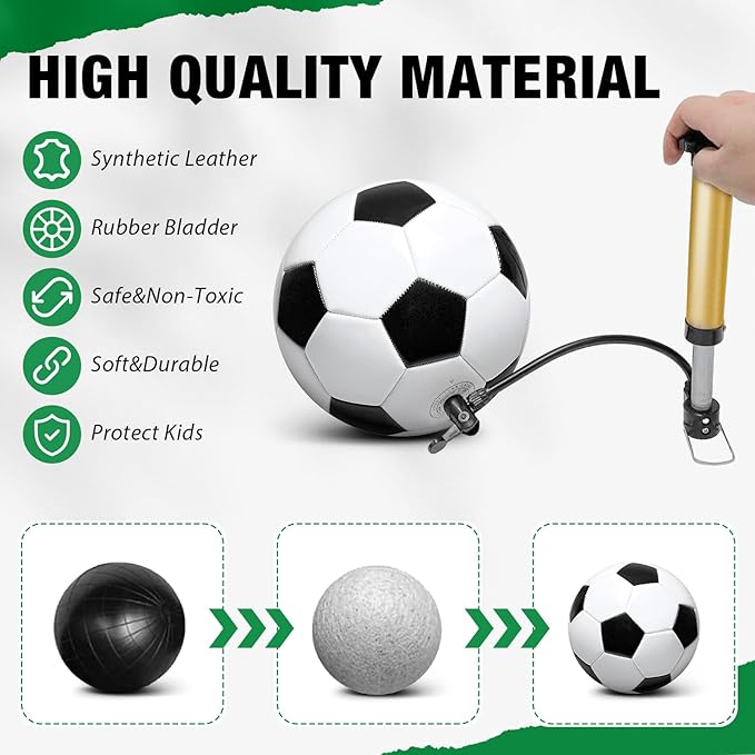 6 Pack Operation Deflated Christmas Soccer Ball with Pump for Child,Items Bulk Deals Soccer Balls,Classic Soccer Balls with Mesh Sport Bag Pump Needle for Shoebox Gift Fillers Charity Donations