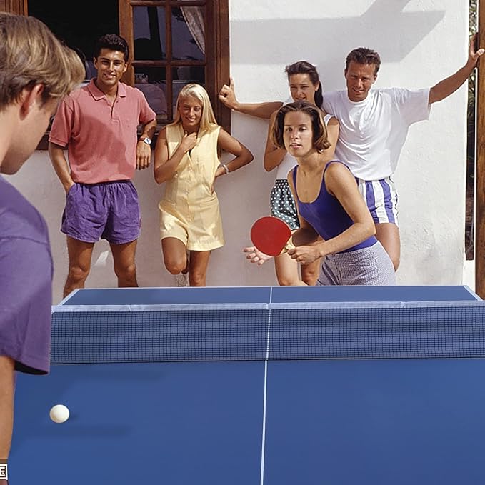 7FT Professional Indoor Outdoor Ping Pong Table Foldable with Quick Assembly- All Weather Aluminum Composite Surface,Portable Table Tennis Table Game with Net, 2 Table Tennis Paddles and 2 Balls