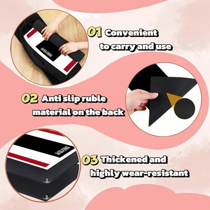 Baseball Home Plate - 17" Tri-Color Blended Rubber Mat for Pitching & Hitting Practice,Softball Training | 0.6lbs Lightweight,Portable Design with Carry Bag,All-Weather Baseball Bases