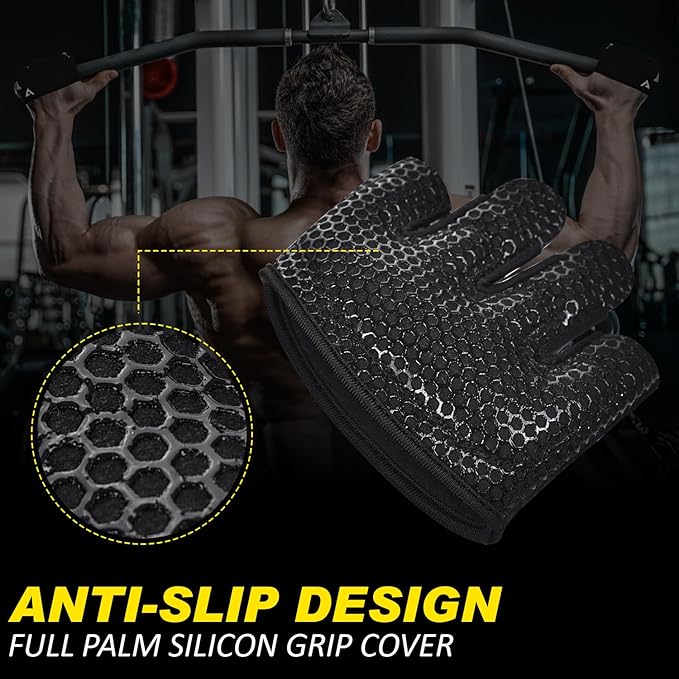 AYRO Minimal Workout Gloves, Short Partial Gym Weight Lifting Gloves Grip Pads for Men & Women with Full Palm Protection & Extra Grip, Best for Weightlifting, Training, Gym & Hand Support