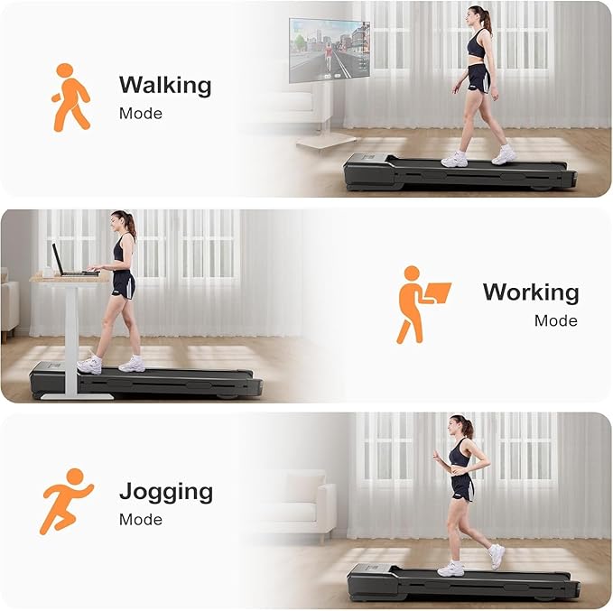 SupeRun Walking Pad with 9% Auto Incline, Under Desk Treadmills for Home and Office Small Space, 2.5 HP Portable Mini Jogging Machine with APP and Remote Control and LED Display, 300 Lbs Capacity