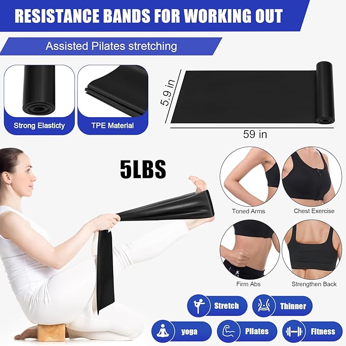 10 Pcs Pilates Ring Set for Women Home Yoga Equipment Accessories Pilates Ring Circle and Ball Workouts Gift Include Ball Yoga Circle Resistance Bands Block Straps Gym Bag
