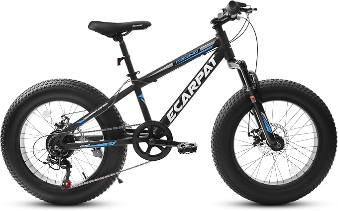 20 24 26 Inch Mountain Bike, 20 inch 7 Speeds Steel Kids Fat Tire Mountain Bike, 24 26 inch Aluminum Frame Boys Bike, Front Suspension Dual Disc Brake Teens Sport Bikes for Kids Boys Girls
