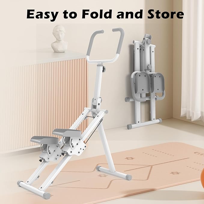 Leikefitness Stair Stepper for Home Gym,Vertical Climber Machine for Full-Body Workout,Foldable Cardio Stepper with Adjustable Handle and Treads for Women & Men (White)