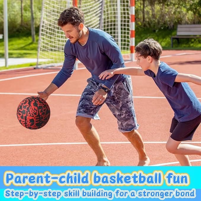 Dilabnba 9" Large Basketball Toy for Kids Adults, Mini Basketball for Outdoor Hoops, Anti-Slip Textured Grip, Pool Ball for Swimming Pool Hoops, Beach Balls Sand Toy for Indoor Yard (Size 6 Blue)