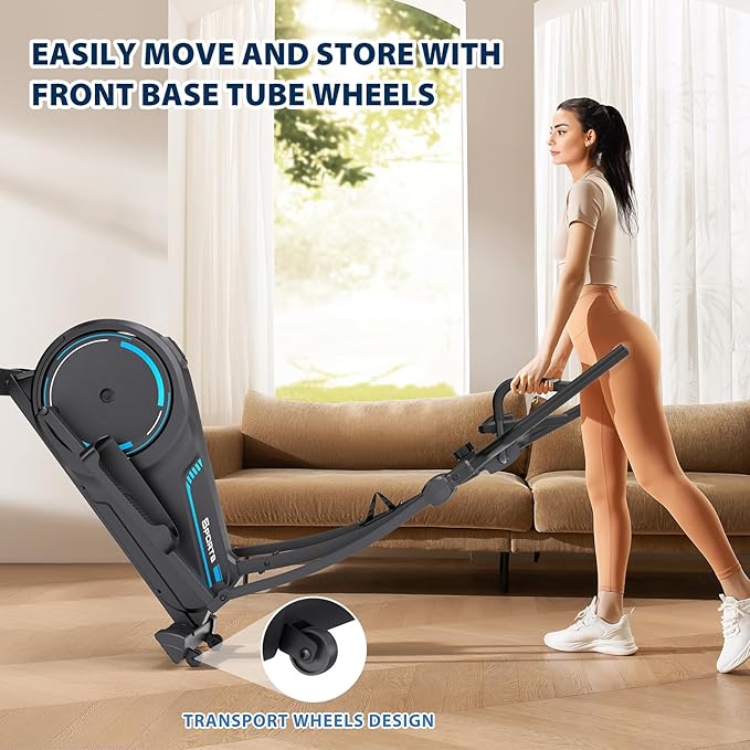 Dripex Elliptical Exercise Machine, Hyper-Quiet Magnetic Elliptical Machine for Home, Elliptical Training Machines with 16 Levels Resistance, 8KG Flywheel, Pulse Sensor, 15.3IN Stride