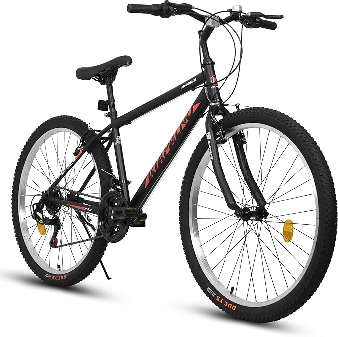 Mountain Bike 24 26 Inch, 21 Speeds Aluminum Frame/High-Carbon Steel Frame, Front Suspension Boys Girls Sport Bike, Adult Teens Bicycle for City Commuters, Summer Ride and Short Trip Camping