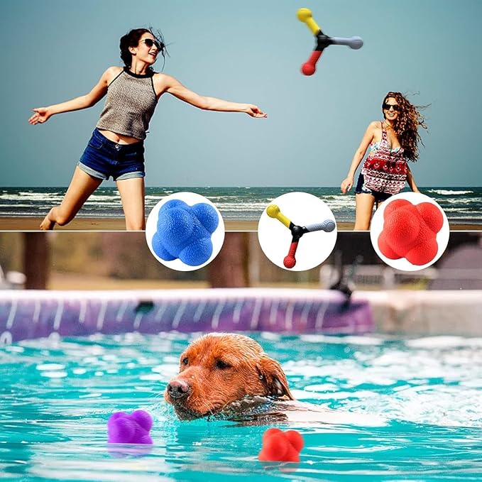 MUSKULO MONSTRO 5 PCs Reaction Speed Training Tools Kit, 1 Hand Eye Coordination Stick, 4 Rubber Reaction Balls, Improve Reflex, Agility and Focus for Sports, Exercise and Fun for All Ages