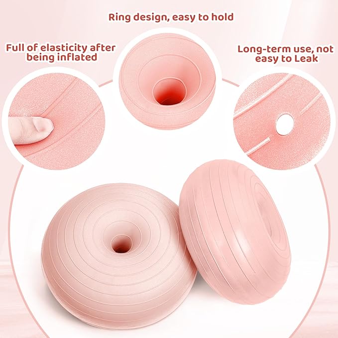 Lewtemi Flexible Seating for Classroom 20 Inch Inflatable Yoga Ball Chair Large Donut Exercise Ball Chair Cushion Seat with Inflator for Kid Student Sensory Balance Home Office