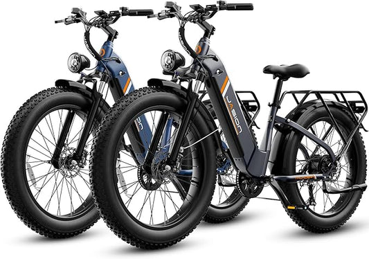 Jasion Thunder Electric Bike, 1500W Peak Motor, 30+MPH Max Speed & 80 Miles with 486Wh Removable Battery, APP Control Ebike for Adults, Hydraulic Brakes, Front Suspension, 26'' x 4'' Fat Tire Bicycles
