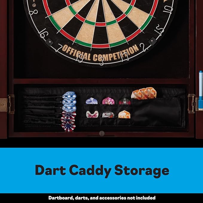 Viper Metropolitan Solid Wood Sisal/Bristle Steel Tip Dartboard Cabinet: Cabinet Only (No Dartboard), Mahogany Finish