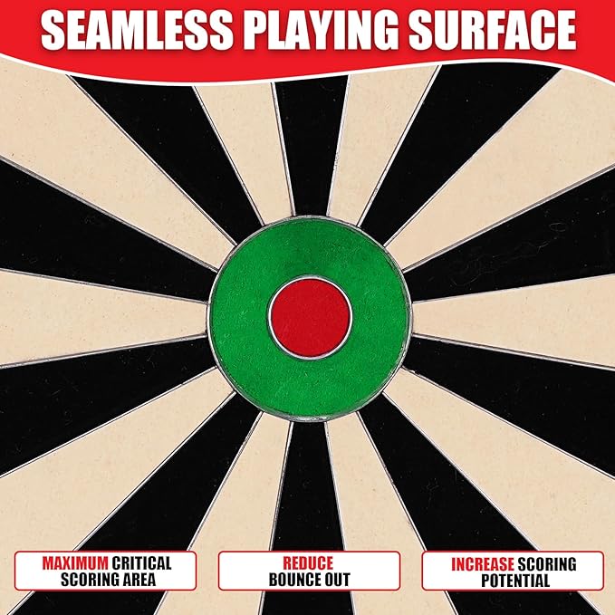 WIN.MAX Dart Board - Bristle Steel Tip Dartboard Dart Boards for Adults Bristle Steel Tip Dartboard Set with 12 Darts Metal Tip