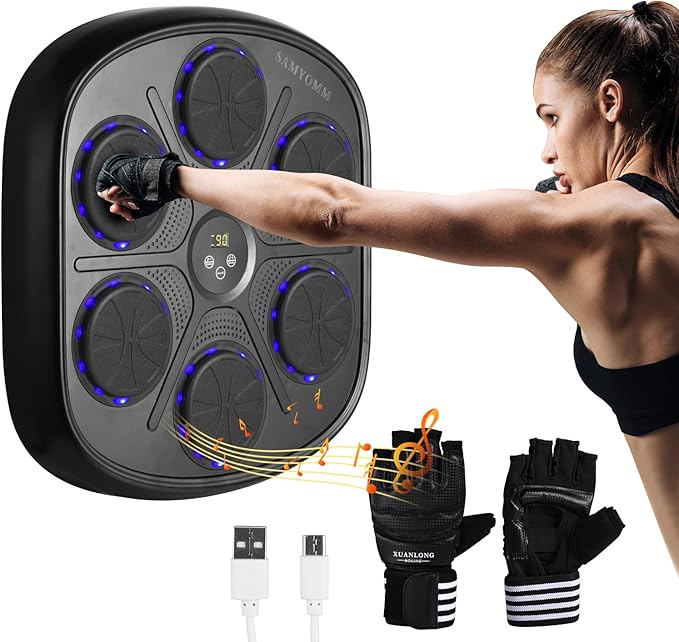 Music Boxing Machine,Boxing Music Machine with Boxing Gloves,Boxing Music Workout Machine,Smart Music Boxing Machine,Boxing Wall Target,9-Level Modes Adjustment (2024Upgrade_Boxing)