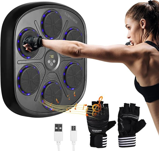 Music Boxing Machine,Boxing Music Machine with Boxing Gloves,Boxing Music Workout Machine,Smart Music Boxing Machine,Boxing Wall Target,9-Level Modes Adjustment (2024Upgrade_Boxing)