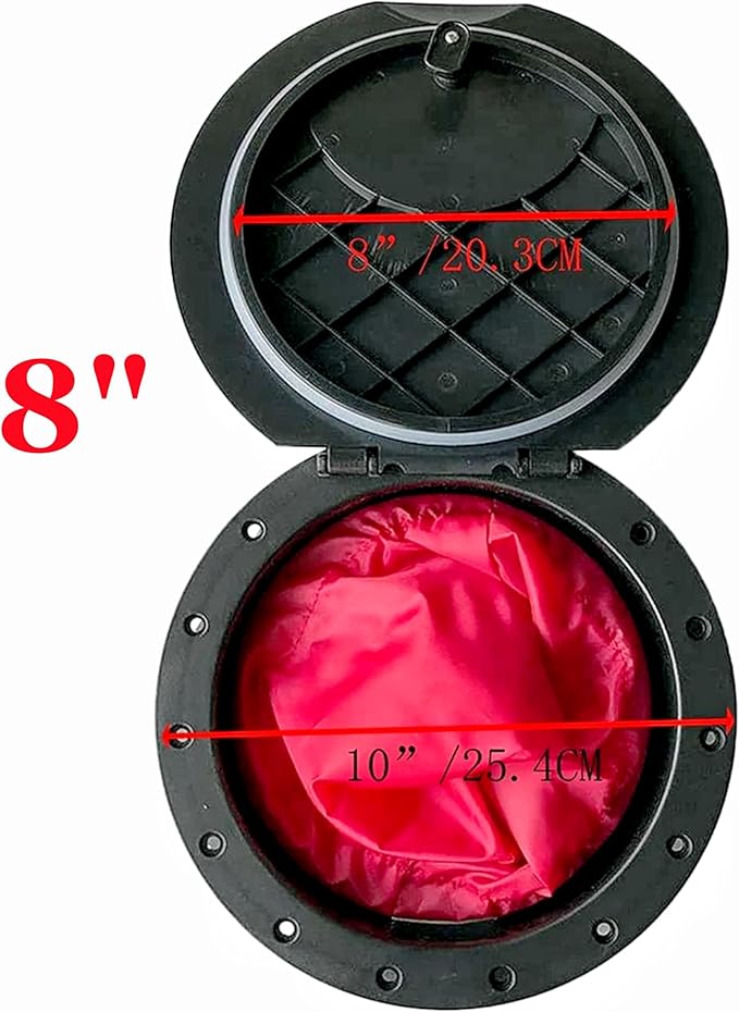 6/8/9 Inch Round Hatch Cover Deck Plate ABS Accessories Hatch Cover with Red Waterproof Bag for Kayak Boat Fishing Rigging