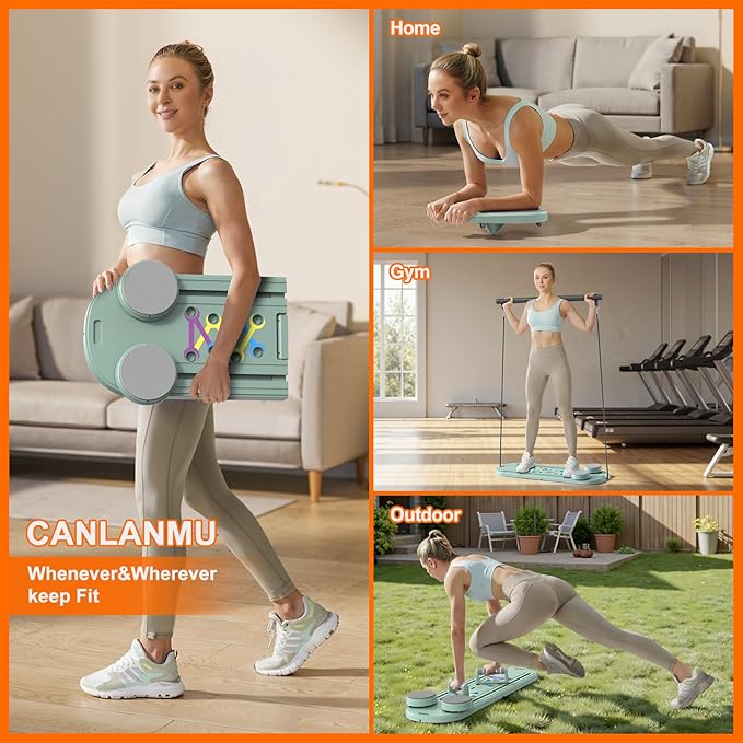 Pilates Board,Pilates Reformer Sets, Multifunctional Abdominal Pilates Board for Home Workout Equipment, Portable Foldable Ab Board Trainer Pilates Exercise Machine,Pilates Board for Women