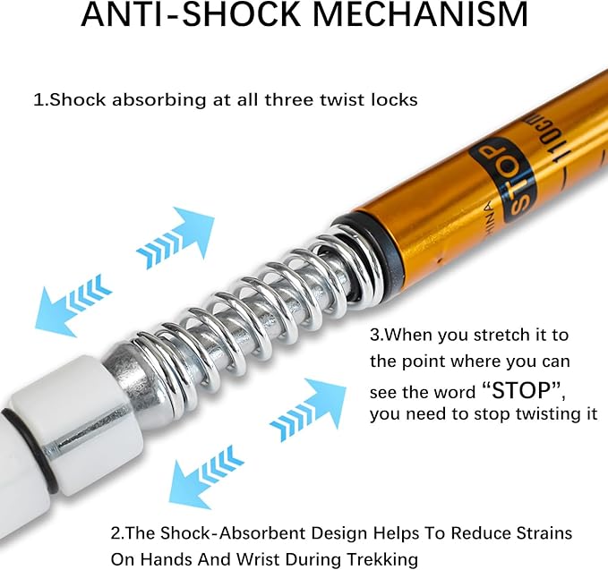 2 Pack Hiking Poles for Junior, Nordic Walking Trekking Pole Hiking Sticks Lightweight Collapsible & Shock-Absorbent Aluminum with Quick Adjustable Locks for Youth & Women