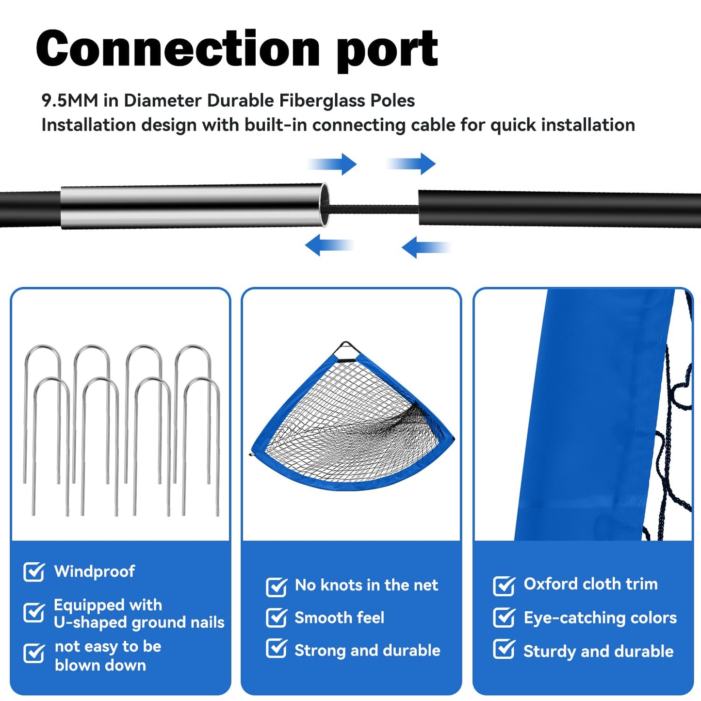 Fololicx Blue Soccer Goals for Backyard, 2 of 6x4ft Kids Soccer Net Training Equipment, Portable Pop Up Toddler Soccer Goal with Soccer Ball, Scoring Target Cloth, and Cones - Fun Youth Outdoor Games