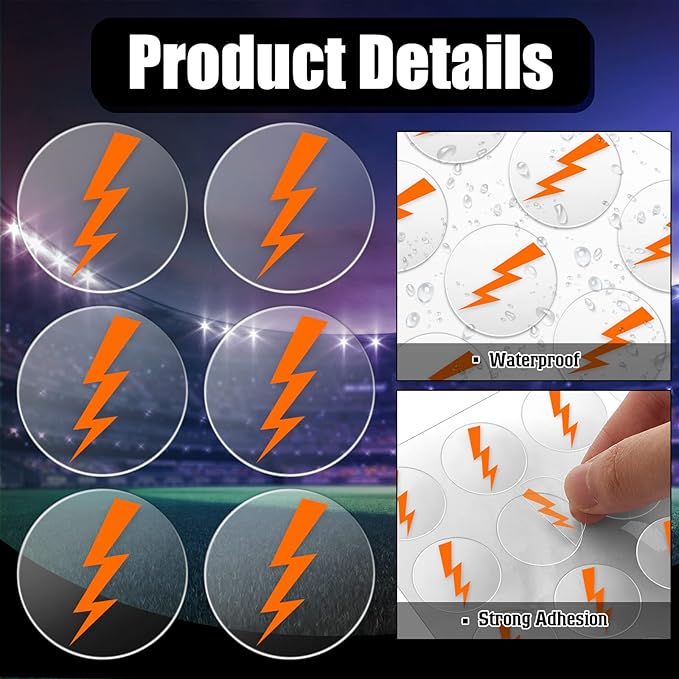 Jecery 200 Pcs Helmet Stickers Baseball Softball Helmet Award Baseball Stickers 1.1 Inch Self Adhesive for Softball Lacrosse Wall (Clear Print Orange)