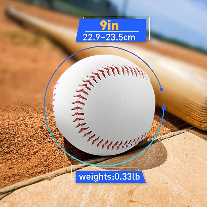Gracfulcub Baseball Ball, Official Game Baseballs for Youth and Adult Baseball Players Training, Official Size and Weight Suitable for Batting Fielding Hitting Pitching Practice