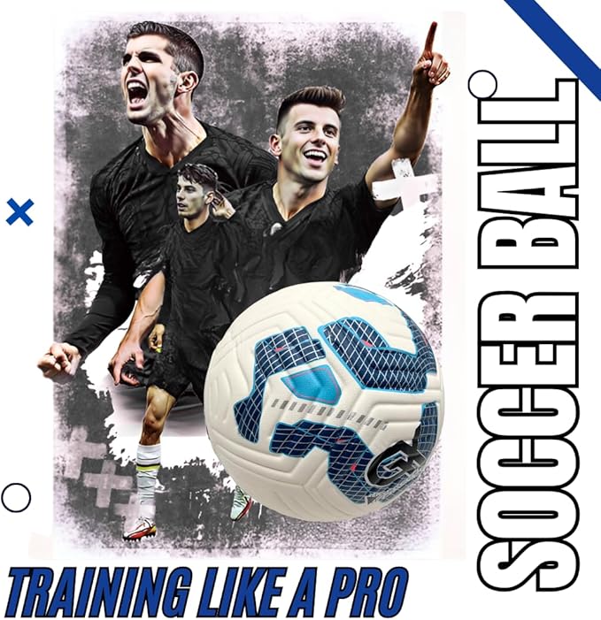 GX Soccer Academy Tour+ Professional Soccer Ball, Size 5, Green and White Competition Ball