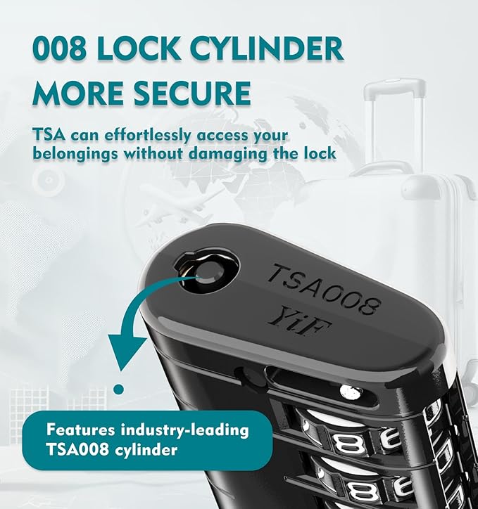 ANVIL TSA Approved Luggage Locks – High Security TSA008 Combination Travel Locks with Inspection Indicator for Suitcases and Backpacks. (1, Black)