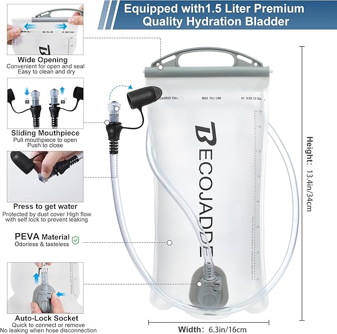 Running Vest Hydration Backpack for Men Women, 5L Lightweight Running Backpack Hydration Pack for Marathon, Trail, Cycling, Hiking, Jogging