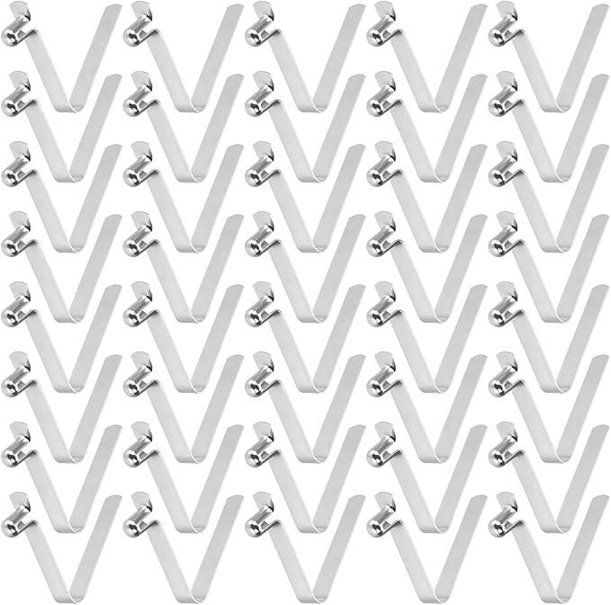 HARFINGTON Single Button Kayak Paddle Snap Spring Clip Spring Steel V-Shaped Hollow Lift Telescopic Locking Tube Pole Clips for Tent Camping