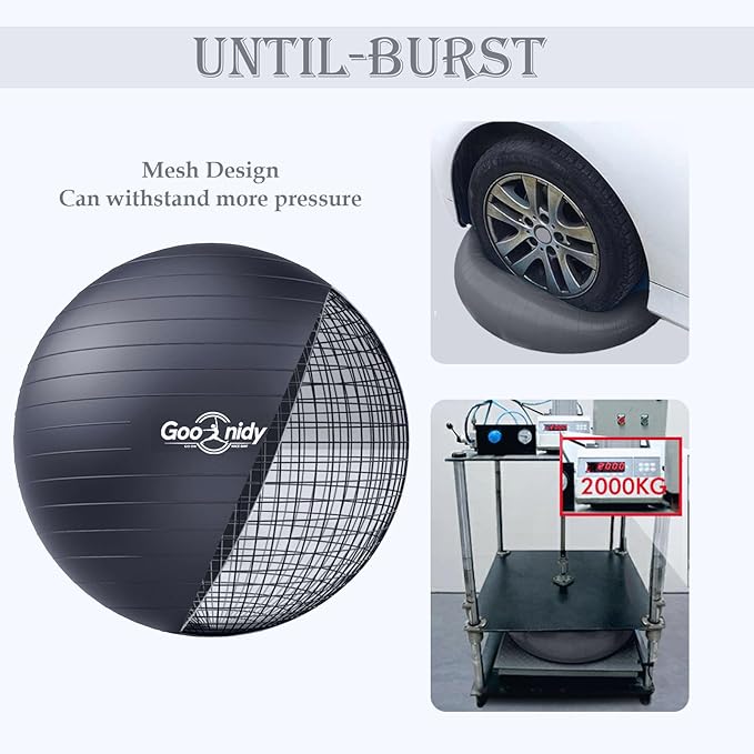 Soft Exercise ball, Anti-Burst Yoga Ball Chair Supports 2200lbs, Workout Equipment w/ Pump for Pregnancy Medicine Birthing Physical Therapy Stability Excersing Birth Swiss Fitness Gym Physio Labor Abs