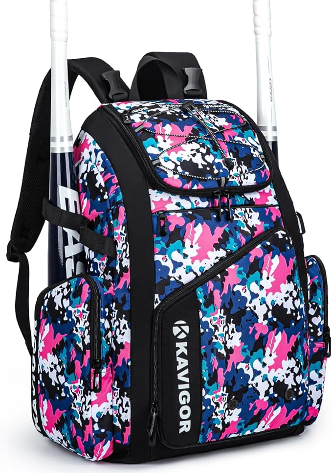 Baseball Bag for Youth and Adult, Softball Bag 50L Large Capacity Holds 4 Bats, Equipment Backpack with Shoes Compartment