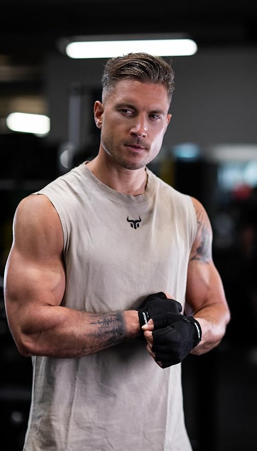 Fitgriff® Workout Gloves (Padded) for Men & Women - Fingerless Gym Gloves for Weight Lifting, Training - Full Palm Protection, Size : 9