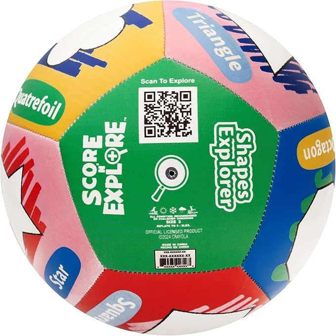 Crayola Score N’ Explore Officially Licensed 5” Color Ball, Interactive Coloring Soccer Ball for Kids, Fun Learning Toy Activity Ball