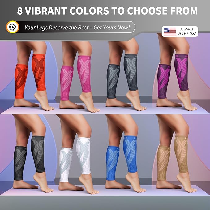 BLITZU Calf Compression Sleeve for Men & Women Footless Compression Socks Support Runners Leg Sleeve Shin Splints Pain Relief