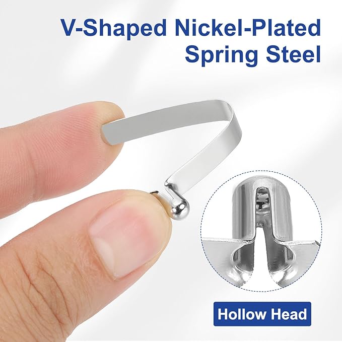 HARFINGTON Single Button Kayak Paddle Snap Spring Clip Spring Steel V-Shaped Hollow Lift Telescopic Locking Tube Pole Clips for Tent Umbrella Camping