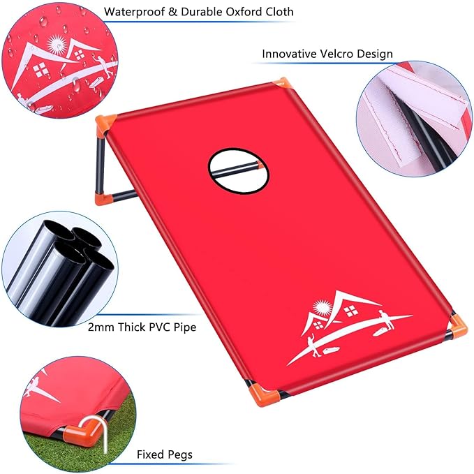 NZQXJXZ 3x2 ft Cornhole Board Set with 8 Bean Bags and Carrying Bag, Outdoor Toss Game Set for Kids and Adults, Portable Corn Hole Sets for Beach Lawn Backyard