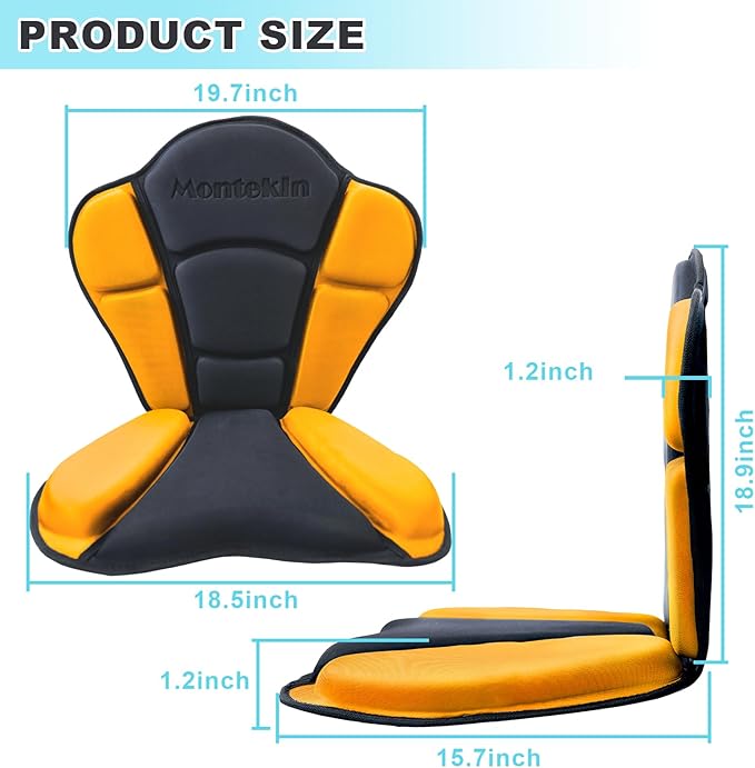 Thickened Kayak Seat with Back Support, Sit On Top Cushioned Canoe Backrest Molded Foam Seat for SUP Paddle Board Fishing Boat Long Trip