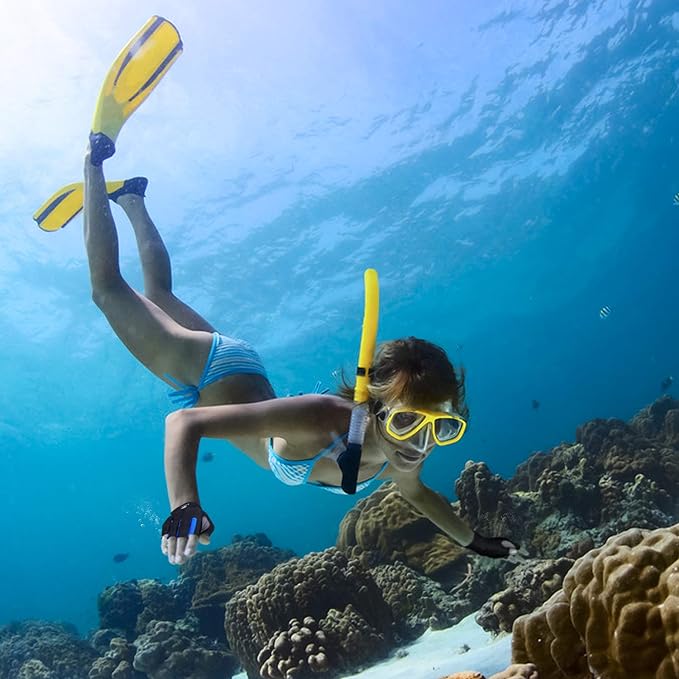 FitsT4 Sports Half Finger Padded Palm Gloves for Diving, Sailing, Jet Skiing, Stand-UP Boarding, Kayaking and Water Skiing, Suitable for Men&Women&Youth