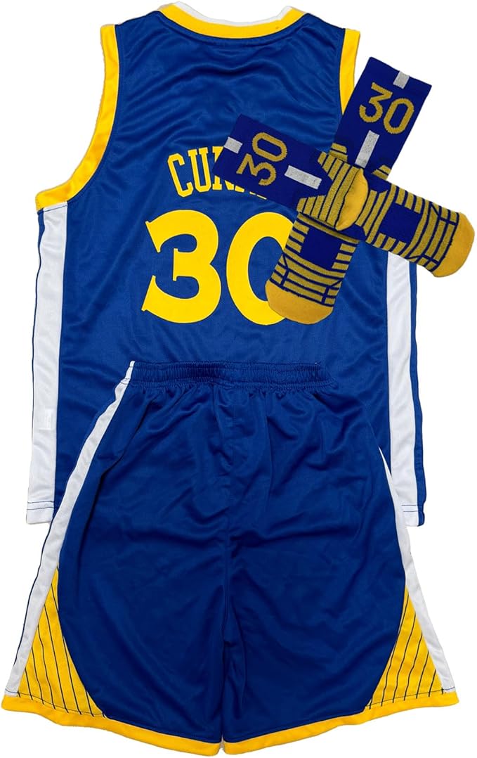 3PC Basketball Jersey Set for Youth Basketball Tank Top + Track Shorts+ Socks Set #24