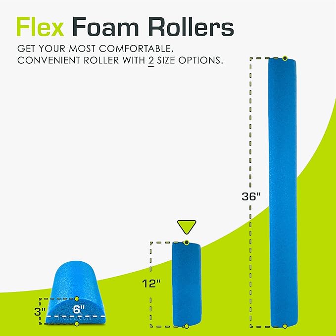 ProsourceFit Flex Foam Rollers for Muscle Massage, Physical Therapy, Core & Balance Exercises Stabilization
